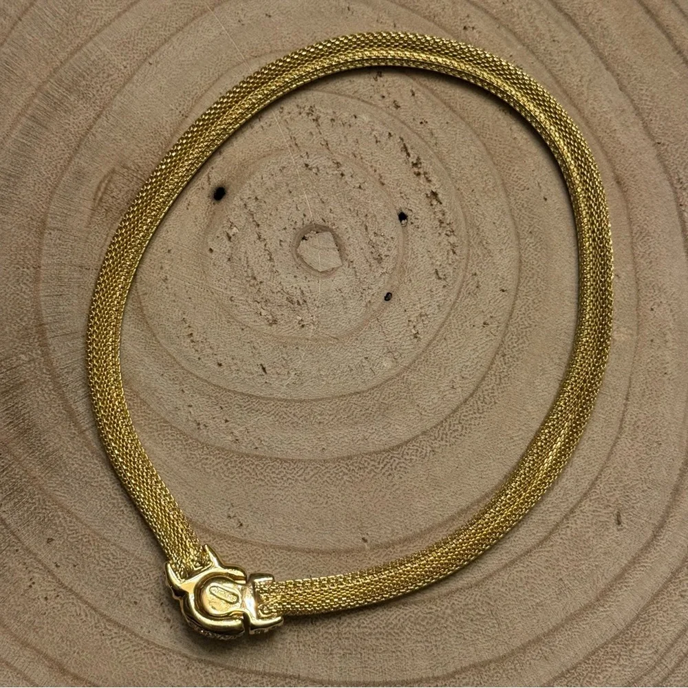 Vintage Christian Dior Danseuse Etoile Choker Gold Necklace - Picture 5 of 13